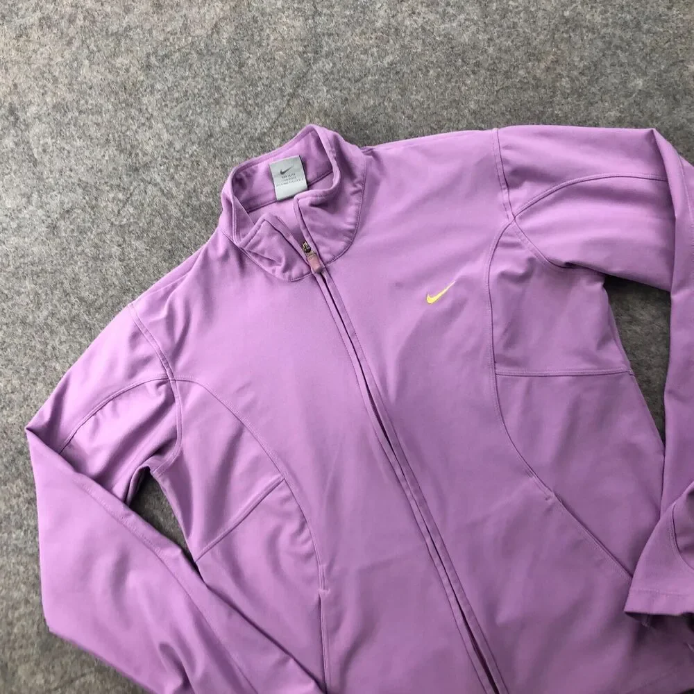 Nike Jacket Womens Medium Purple Full Zip Track Running Hiking Dri Fit Y2K VTG * - Picture 3 of 13